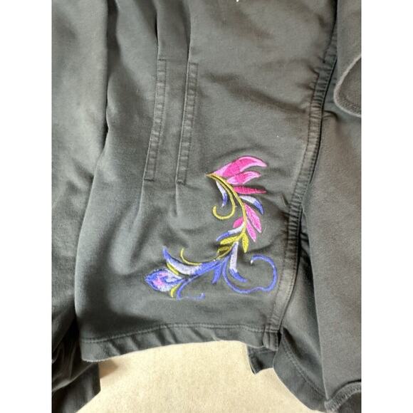 ANTHROPOLOGIE Antoinette C Embroidered Waterfall Frill Front Zip Small Jacket - Picture 7 of 14